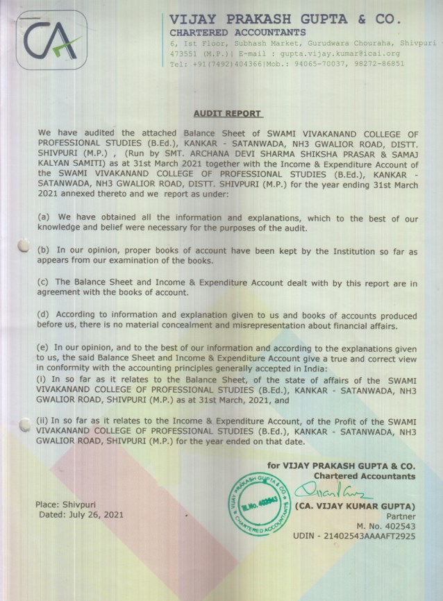 Degree college in Shivpuri, Nursing School, Distance education in MP